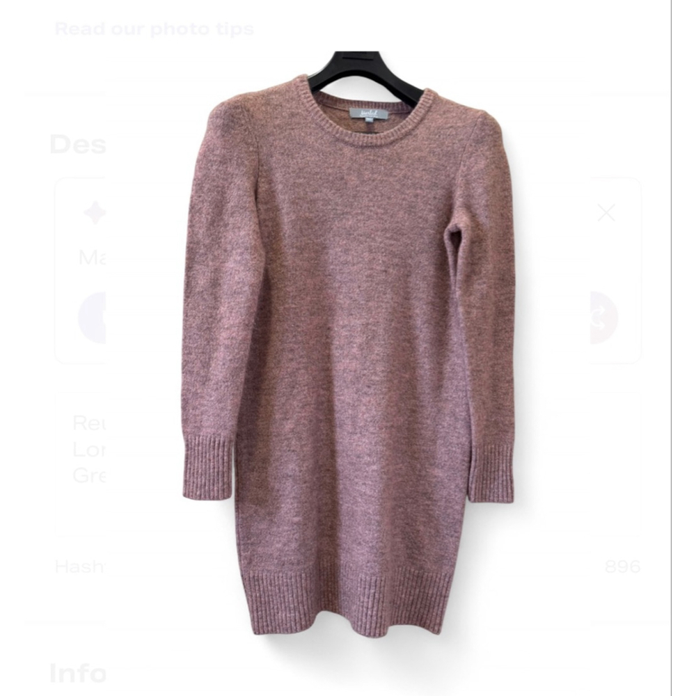 Reunited Clothing Marled Dress, Women’s XS, Long Sleeve, Brown Pink, Cozy & Casu